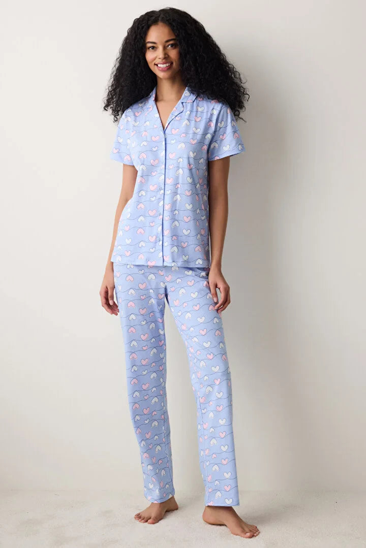 Penti Shirt Pant Light Blue Pj Set