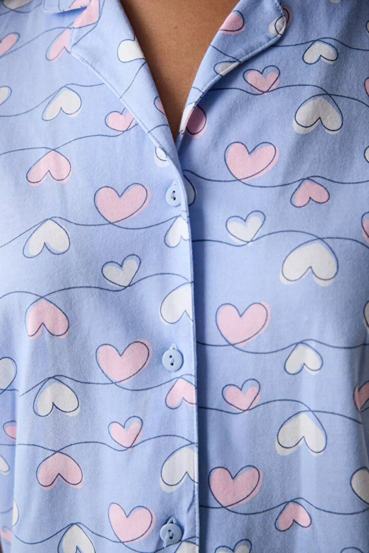 Penti Shirt Pant Light Blue Pj Set