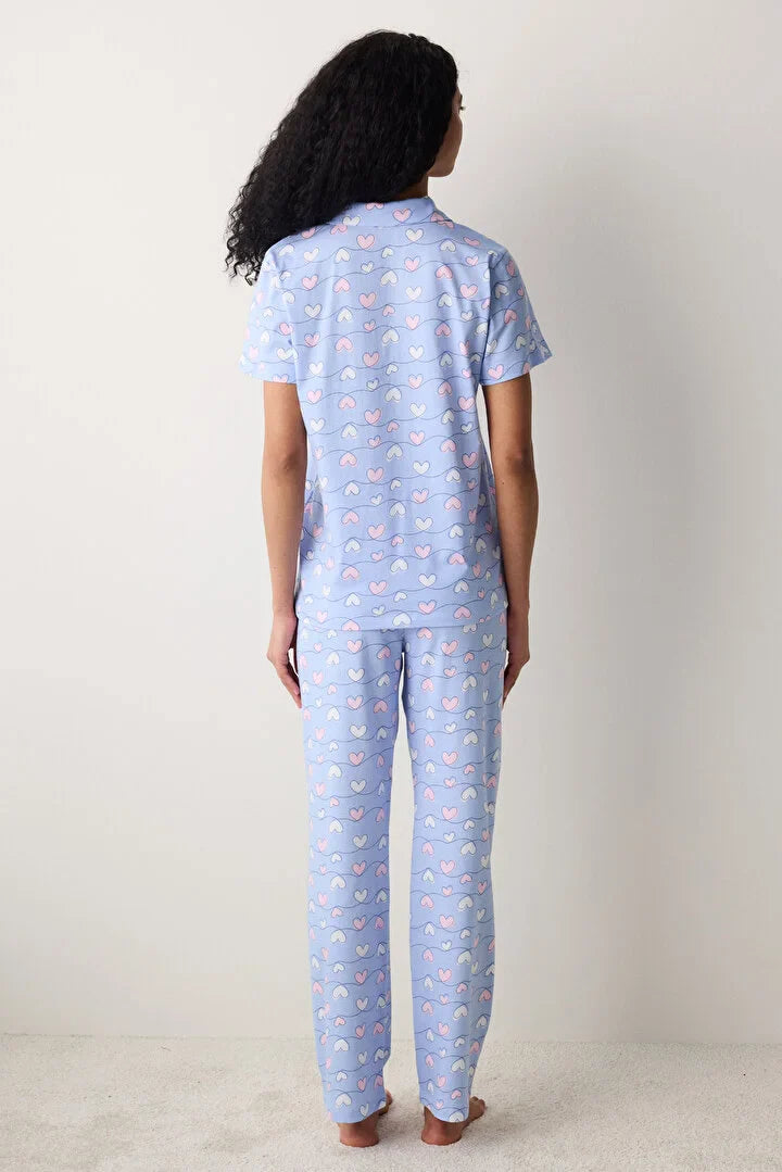 Penti Shirt Pant Light Blue Pj Set
