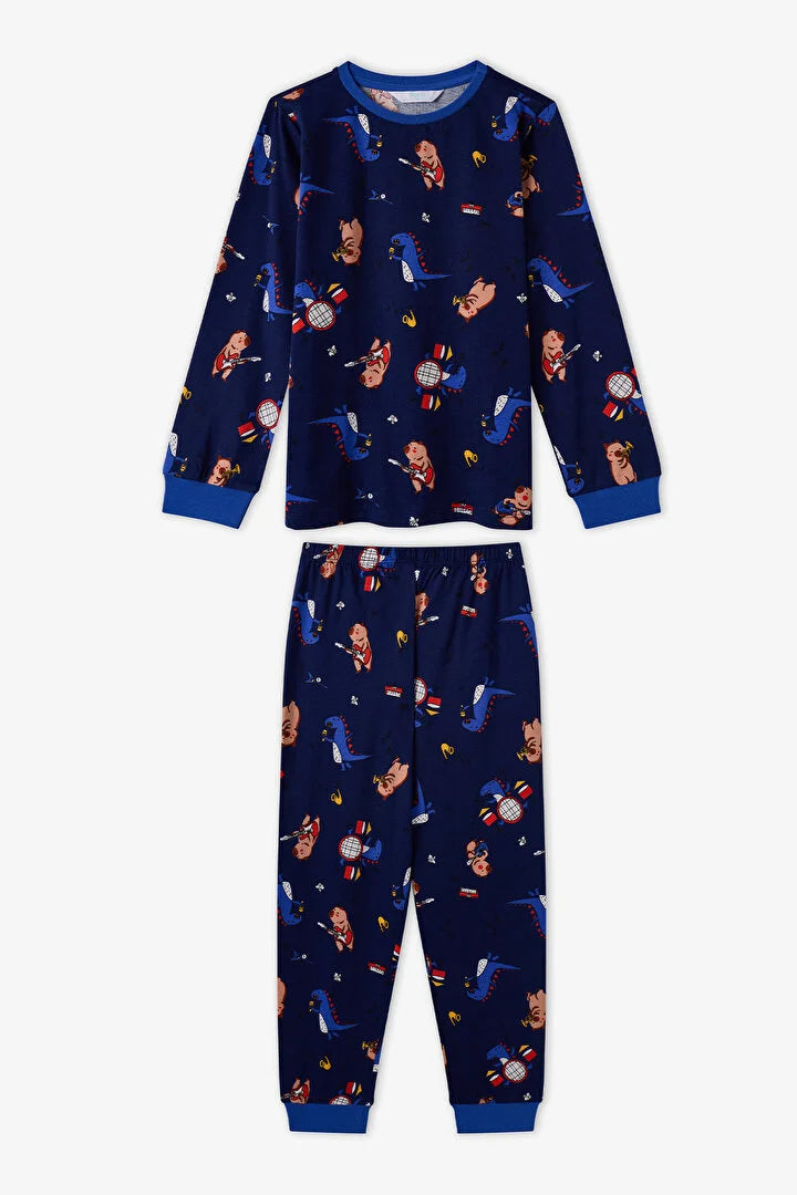 Penti Blue Capy-Jam Session Cotton Long-Sleeve 2-Piece Pajama Set