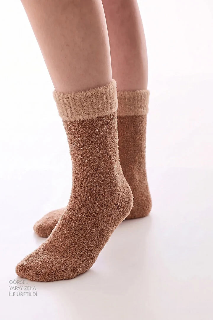 Penti Beige Latte Fluffy Ankle Socks