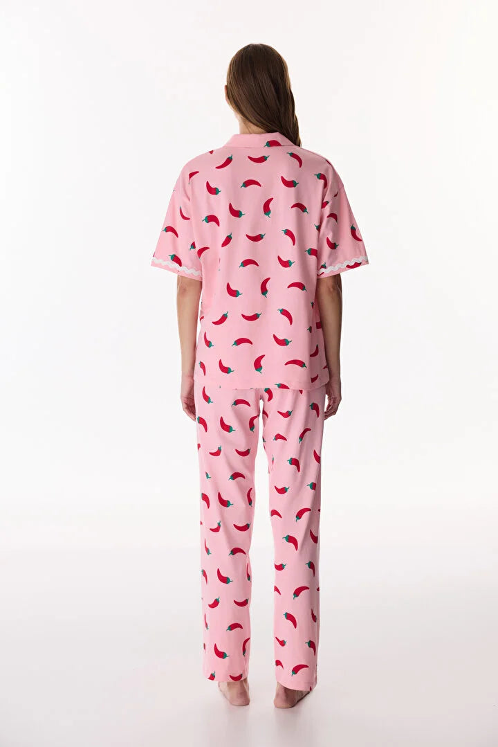 Penti Pink Just Chill Shirt Pants Pyjama Set