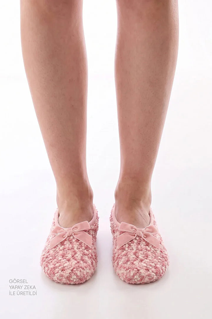 Penti Soft Pink Cute Bow Detail Slipper Socks