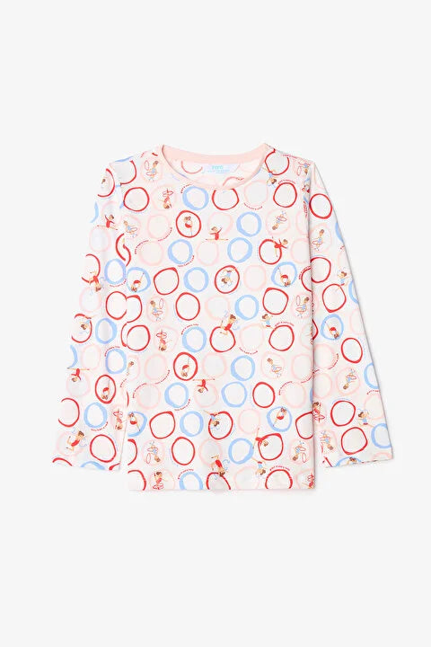 Penti Girls Dancer Printed Cotton Long Sleeve 2-Piece Pajama Set