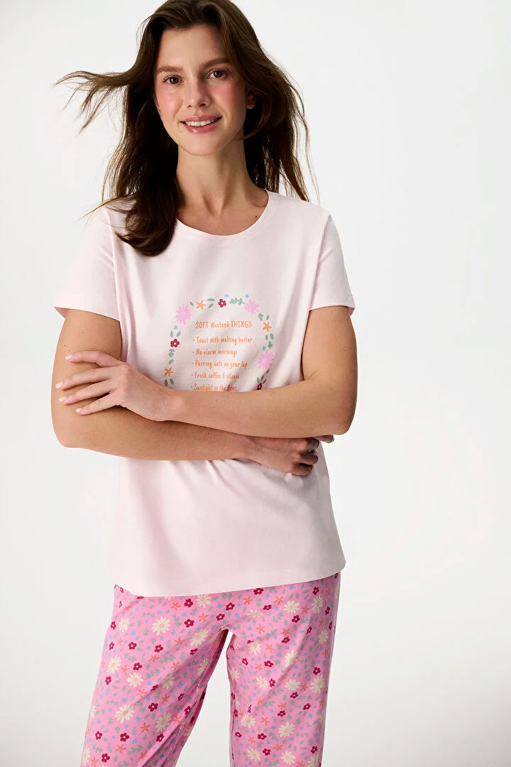 Penti Pink Weekends Pants Pajama Set