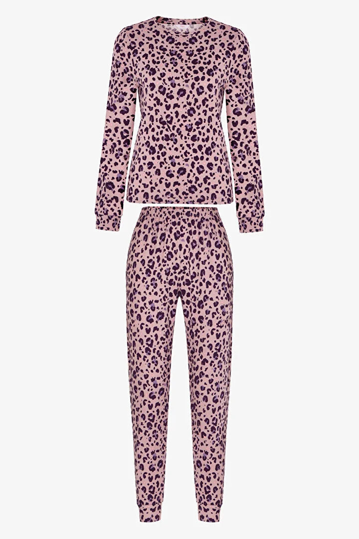 Penti Lilac Midnight Mood Pantolon Animal Print Long Sleeve Pyjama Set