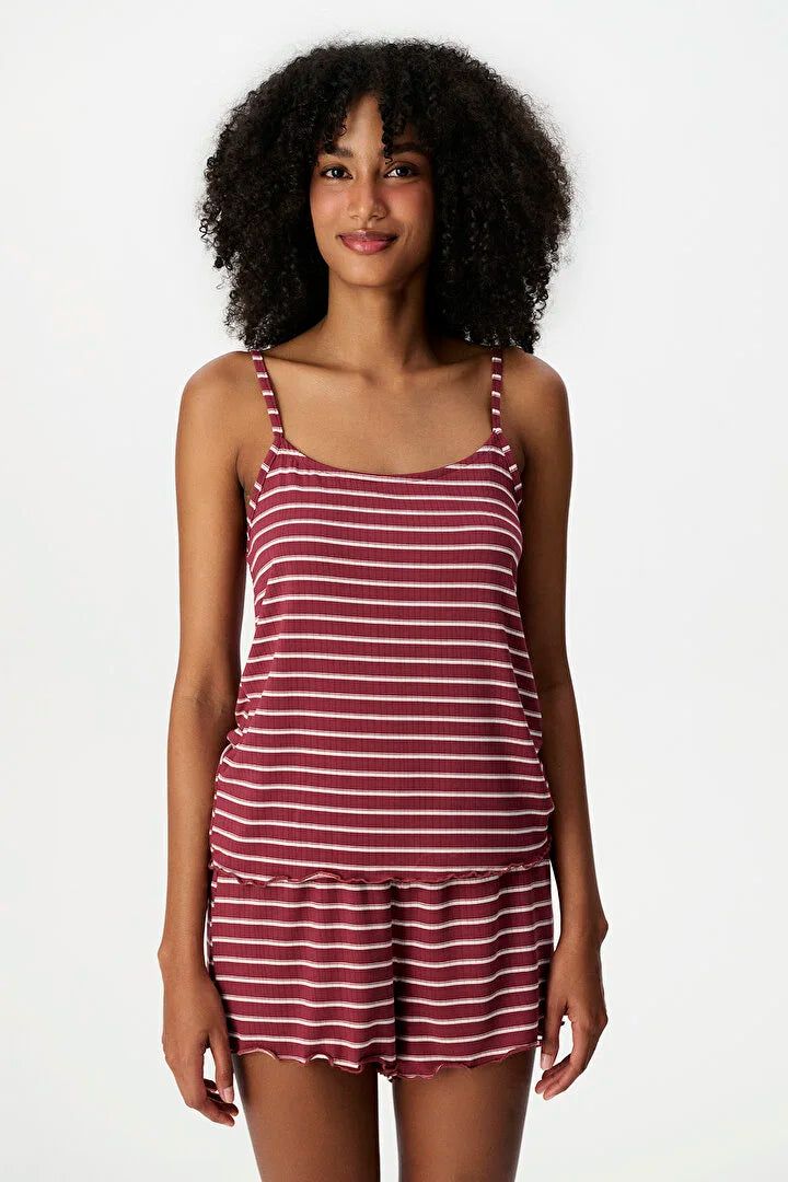 Penti Burgundy Shorts Pyjama Set