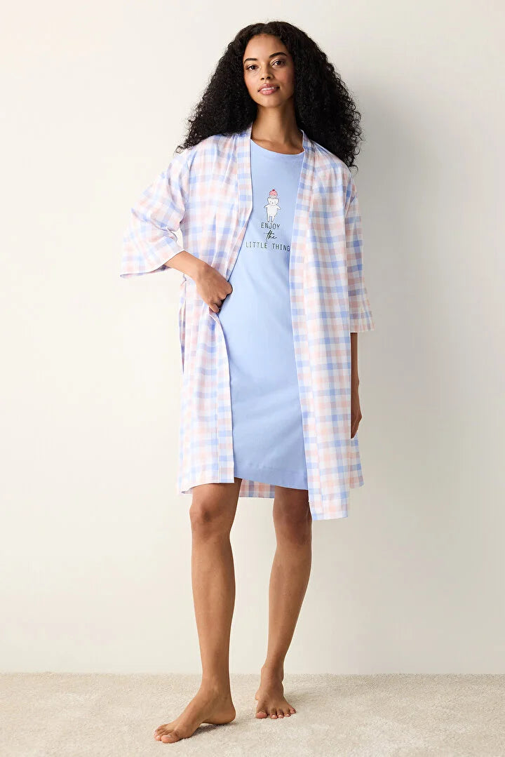 Penti Multi Color Cotton Robe