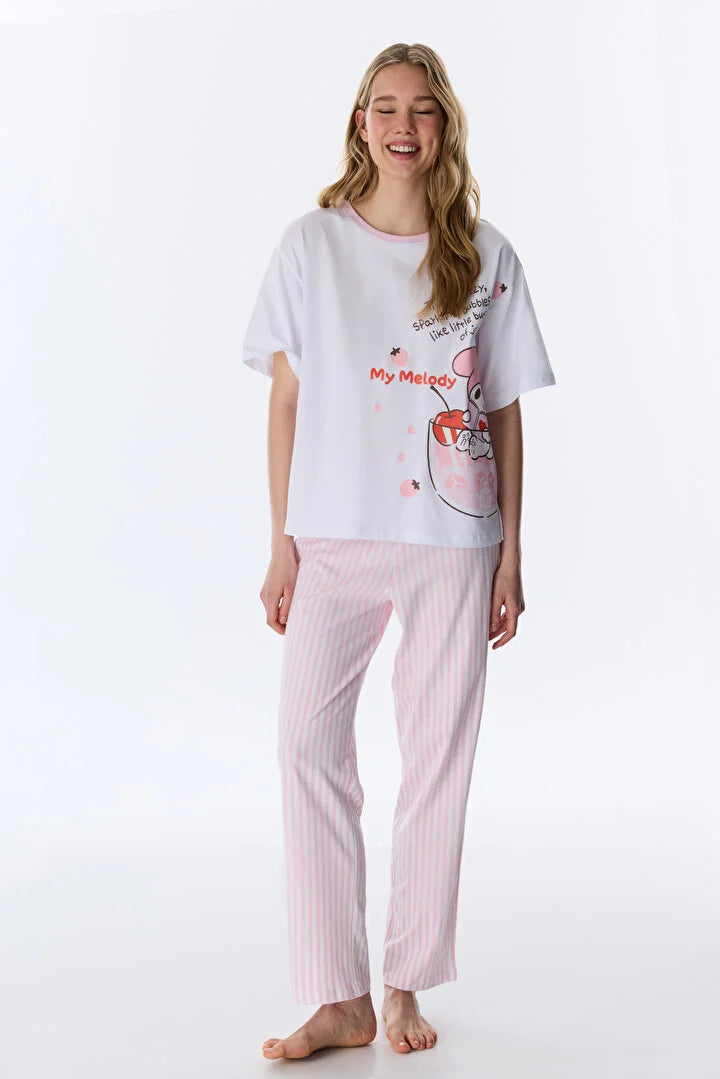 Penti Optical White Licensed My Melody Pants Pyjama Set