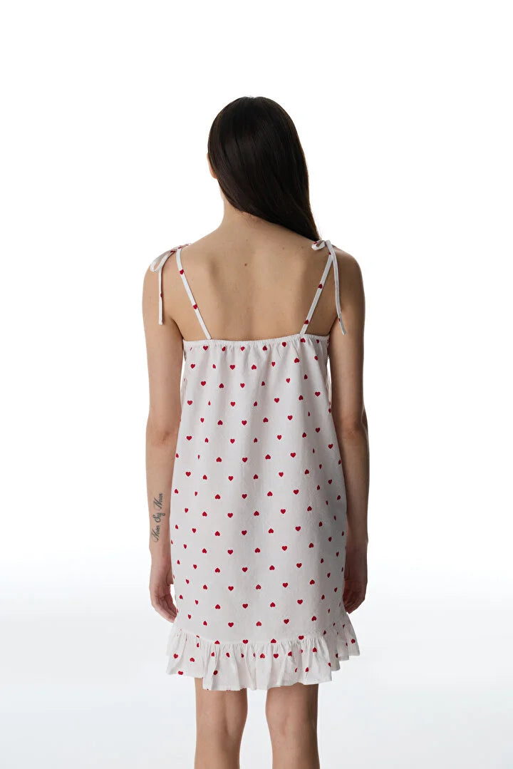 Penti Off-White Red Hearts Nightgown