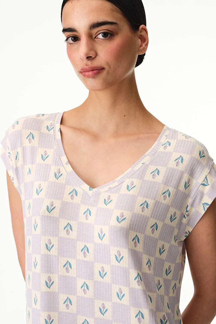 Penti Lilac Ella Printed Nightgown