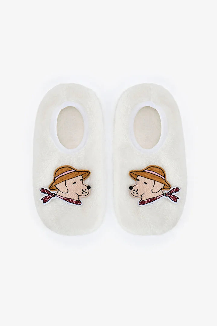 Penti Off White Countryside Dog Print Slipper Socks