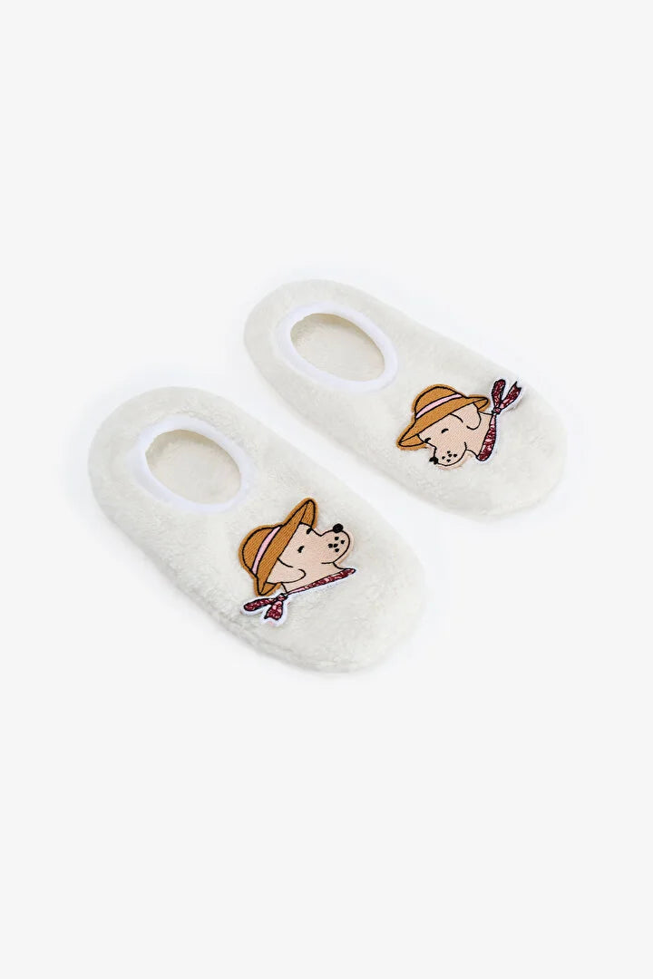 Penti Off White Countryside Dog Print Slipper Socks