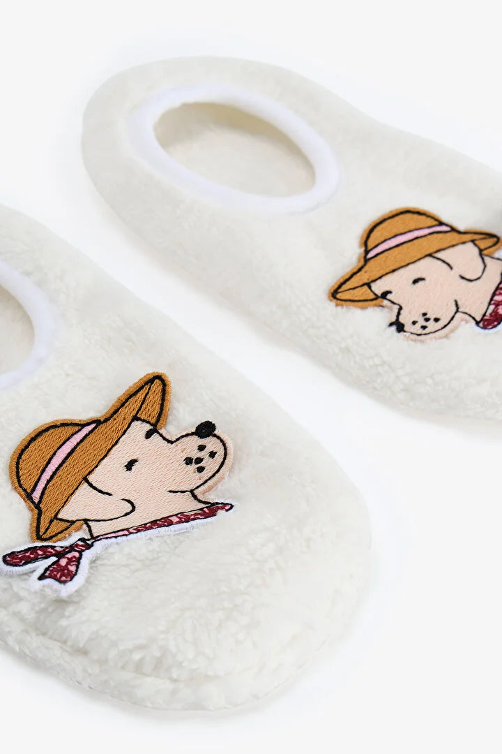 Penti Off White Countryside Dog Print Slipper Socks