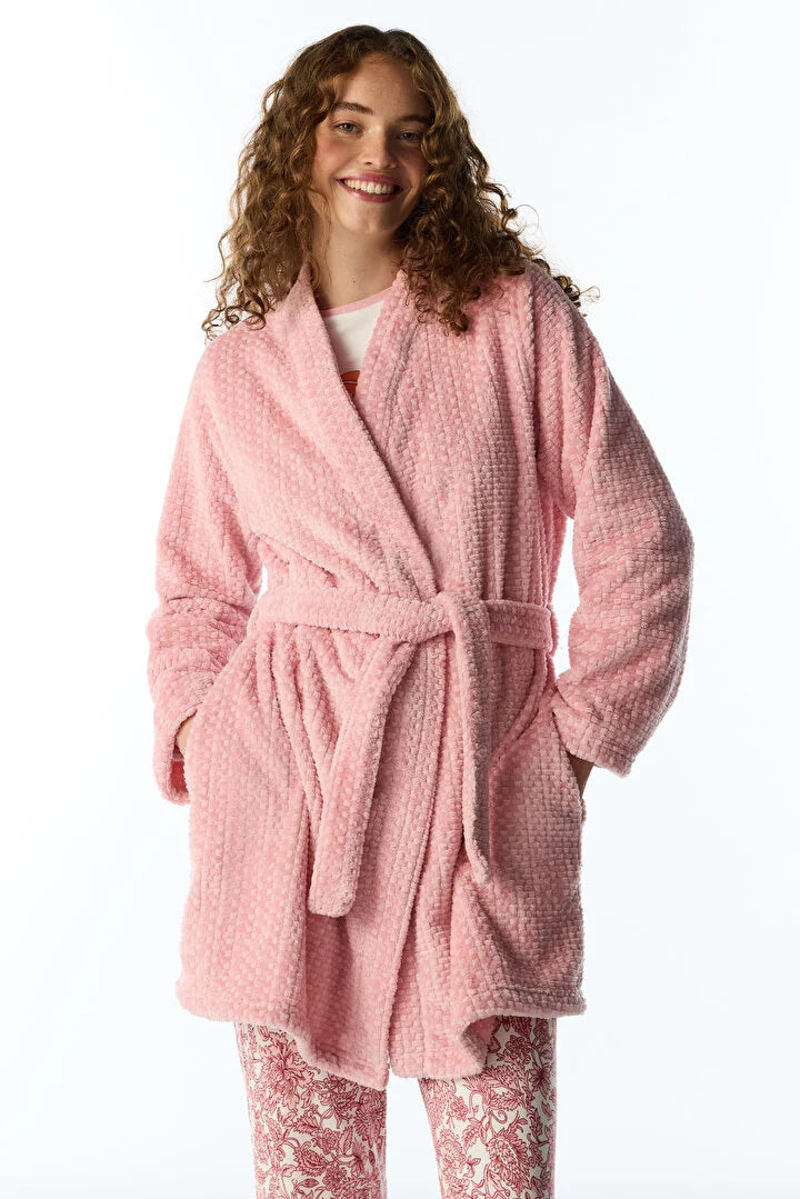 Penti Pink Countryside Fluffy Long Sleeve Robe