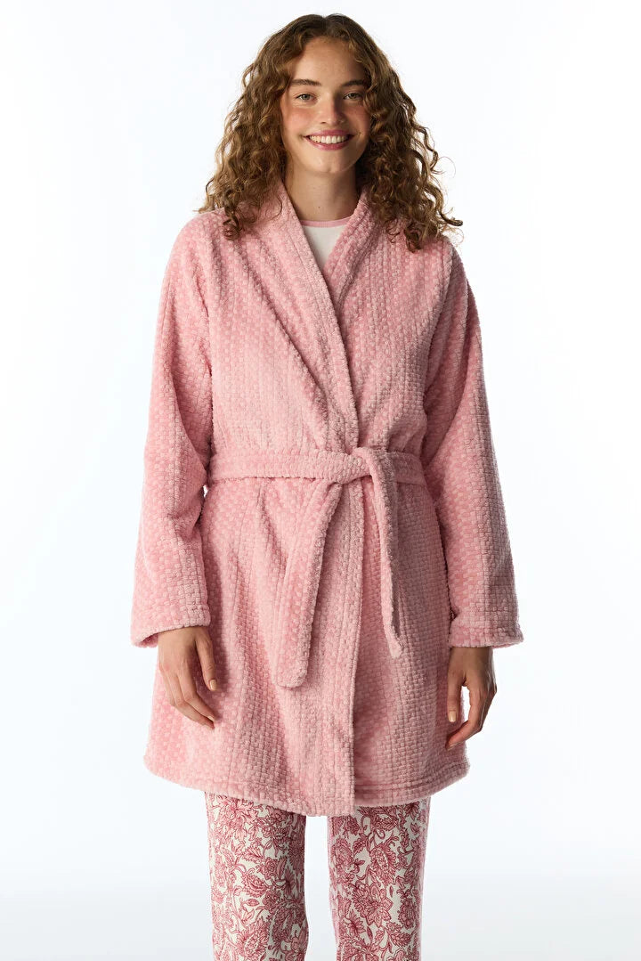 Penti Pink Countryside Fluffy Long Sleeve Robe