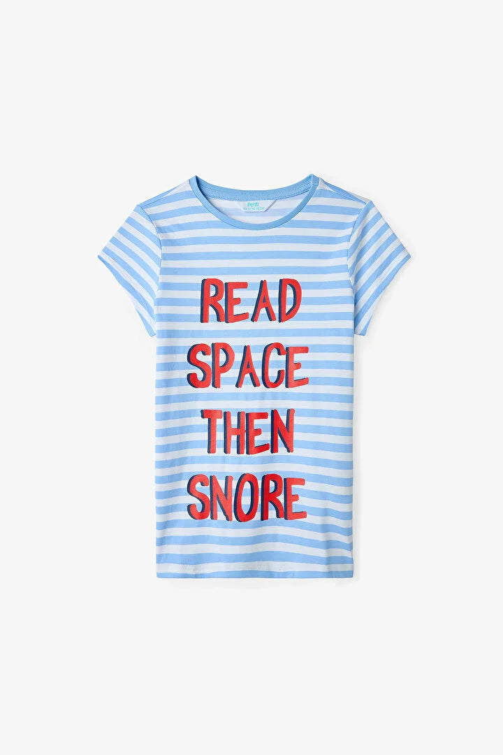 Penti Light Blue Boys Striped Space 2in1 Pajama Set