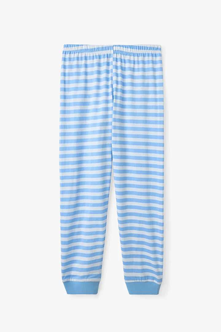 Penti Light Blue Boys Striped Space 2in1 Pajama Set