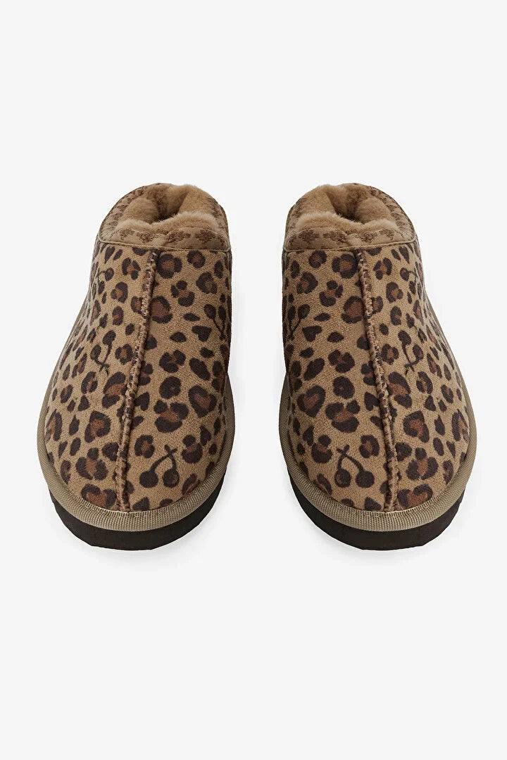 Penti Beige Leopard Patterned Home Slippers