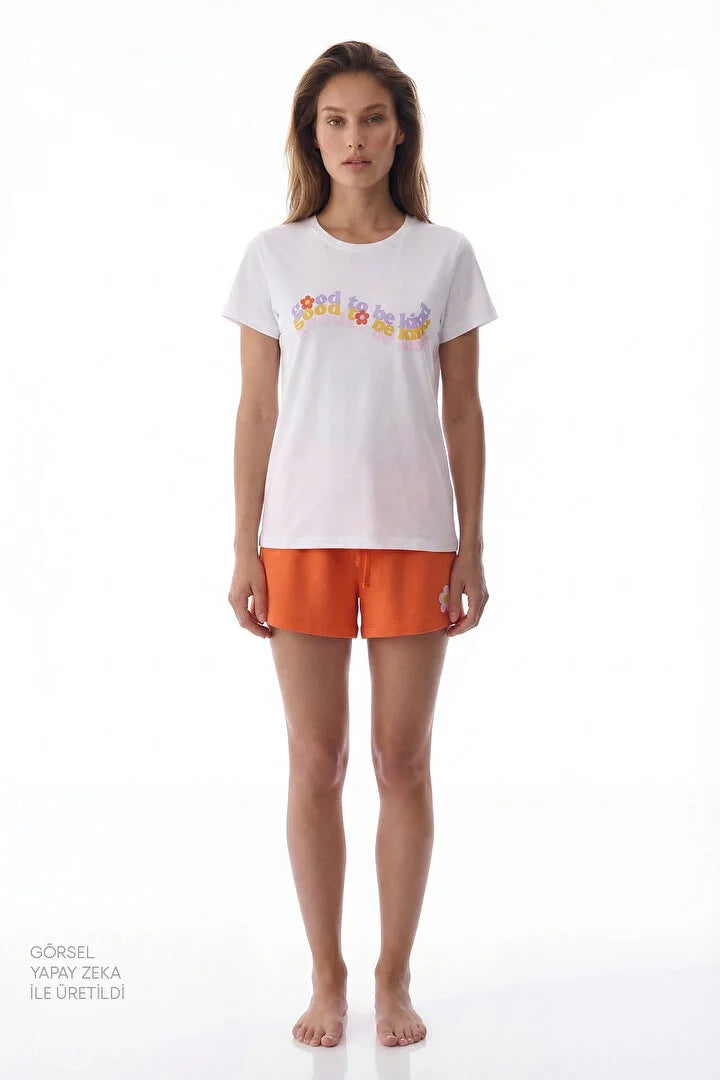 Penti Off-White Be Kind Shorts Pajama Set