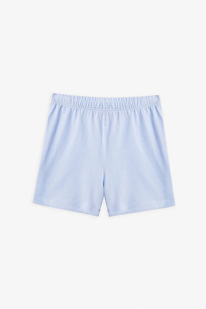 Penti Girl Light Blue Printed Design 2 in 1 Pyjama Shorts Set
