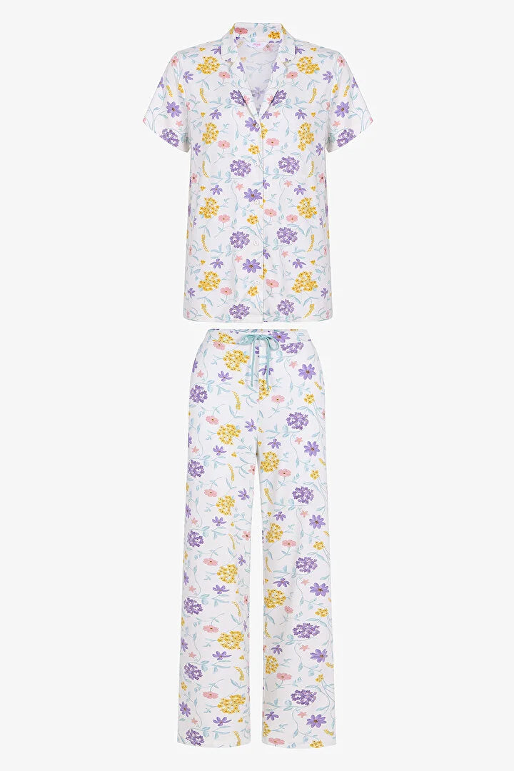 Penti Off-White Blossom Shirt & Pants Pajama Set