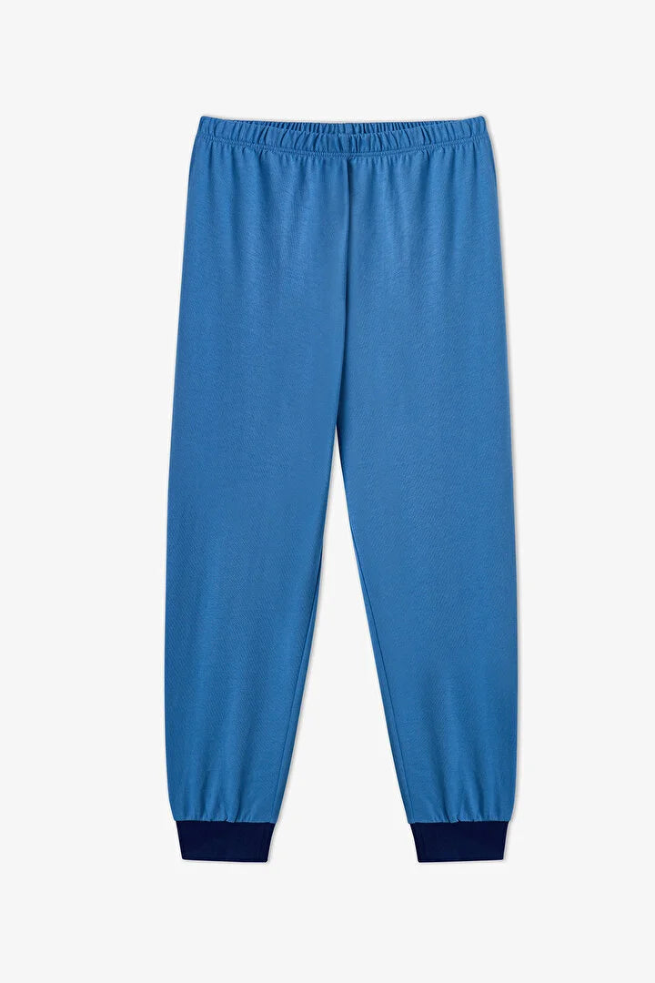 Penti Blue Story Friends Cotton Long-Sleeved 2-Piece Pajama Set