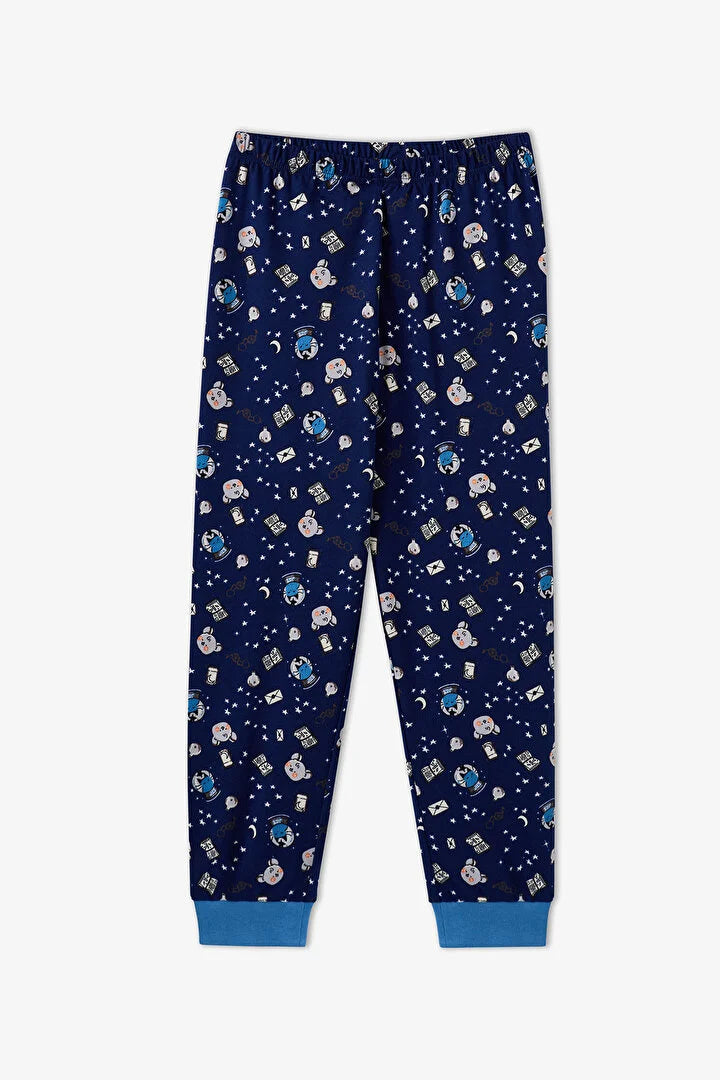 Penti Blue Story Friends Cotton Long-Sleeved 2-Piece Pajama Set