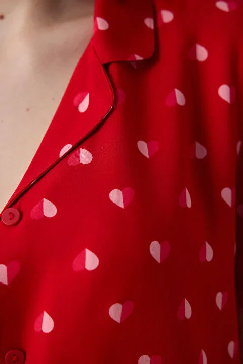 Penti Loves Paris Shirt Pant Red Pj Set