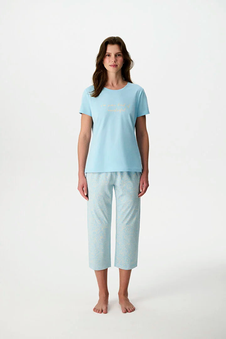Penti Light Blue Wonderful Capri Pajama Set