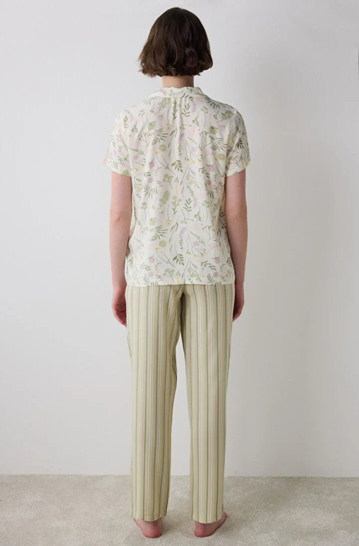 Penti Iris Shirt Pant Multi Color Pj Set