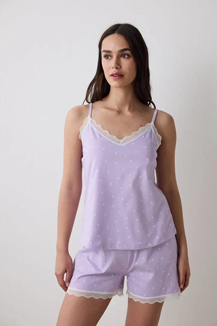 Penti Lilac Dotted Short Pj Set