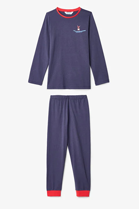 Penti Boys' Acrobat Striped Cotton Long Sleeve 2-Piece Pajama Set