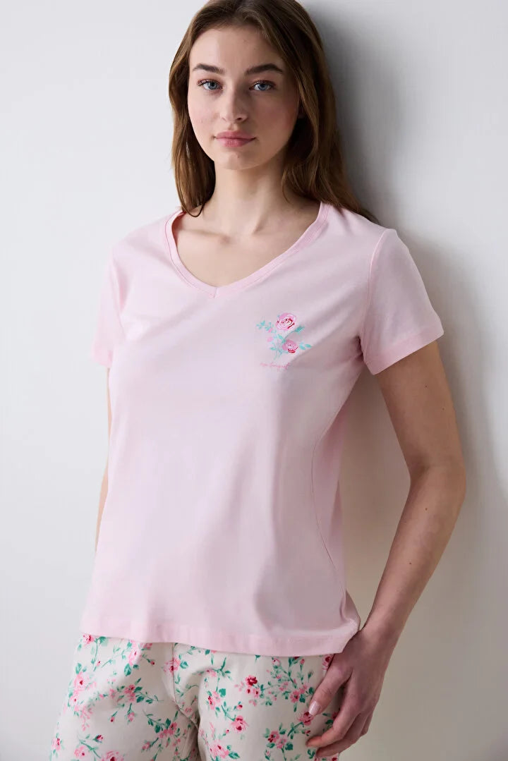 Penti Pink Roses Pant Pj Set