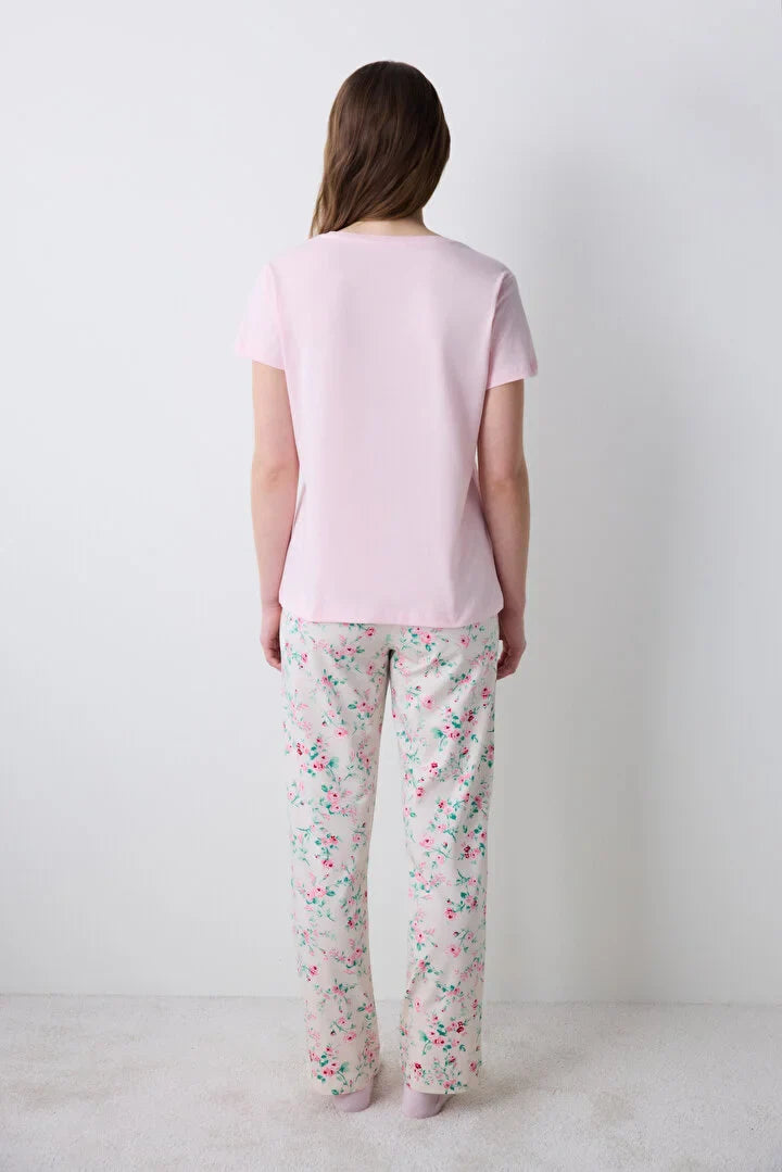 Penti Pink Roses Pant Pj Set
