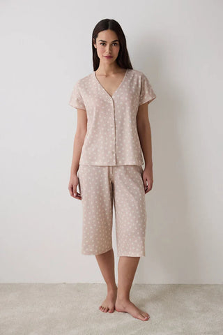 Penti Lucy Pointed Beige Capri PJ Set