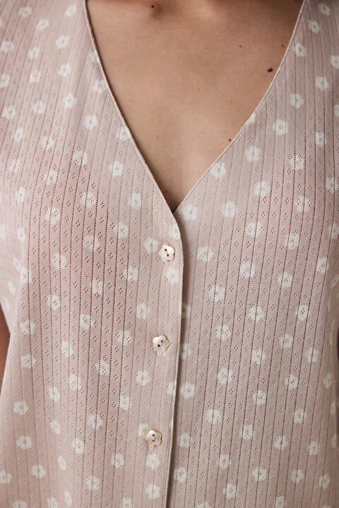 Penti Lucy Pointed Beige Capri PJ Set