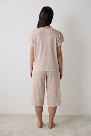 Penti Lucy Pointed Beige Capri PJ Set