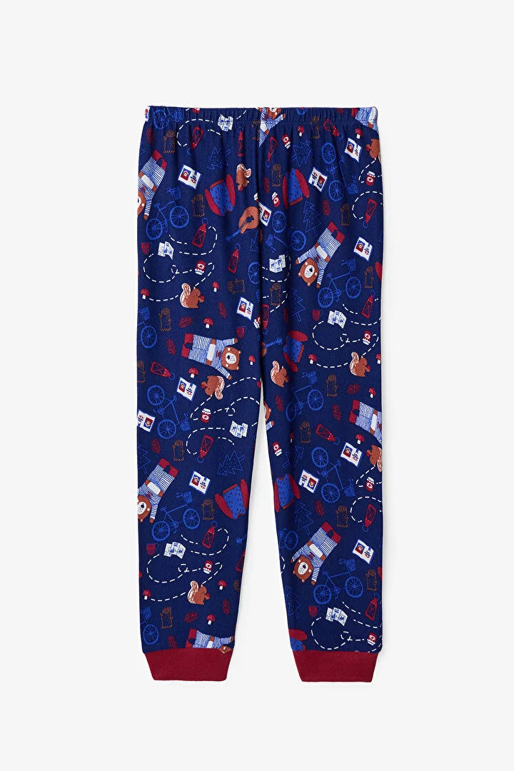 Penti Navy Blue Boys' Bear Style Bear Patterned Pajama Set