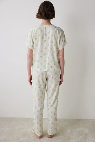 Penti Bloom Chally Shirt Pant Light Green PJ Set