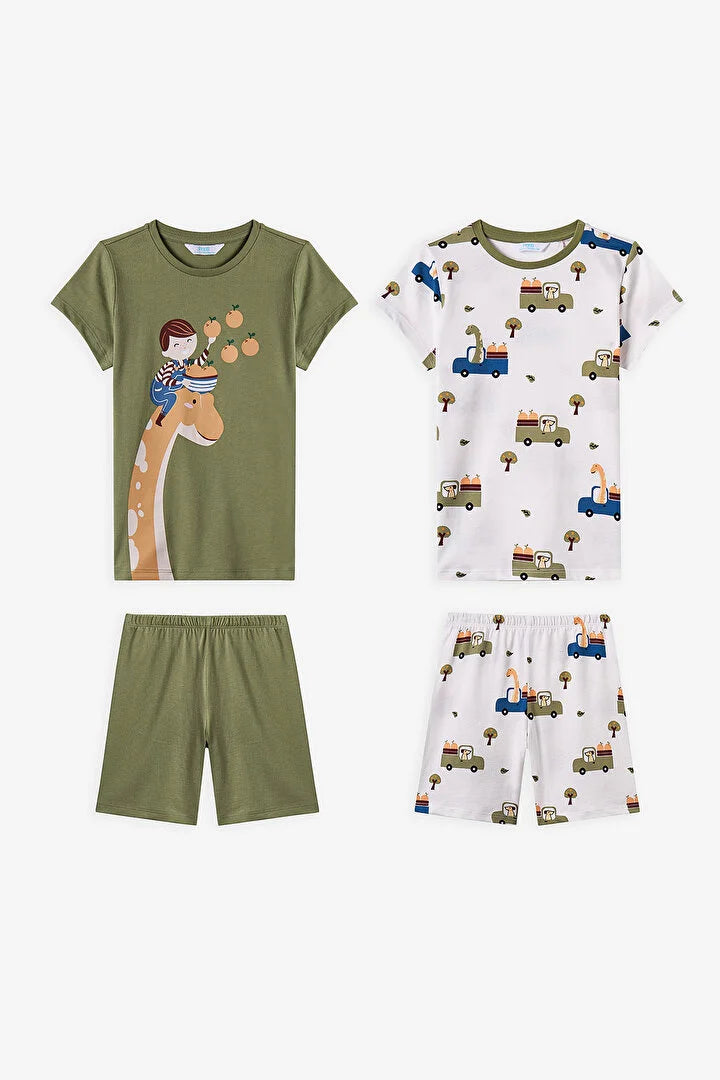 Penti Khaki Boys Dino in The Field 2in1 Pajama Set