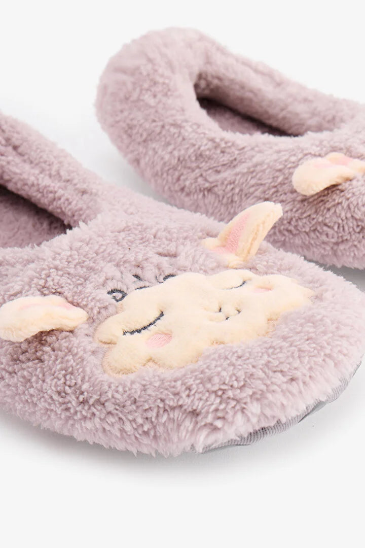 Penti Lilac Sleepy Sheep Slogan Print House Slippers