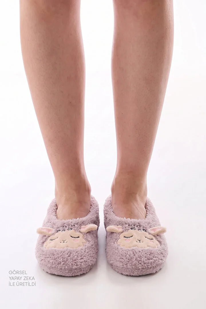 Penti Lilac Sleepy Sheep Slogan Print House Slippers