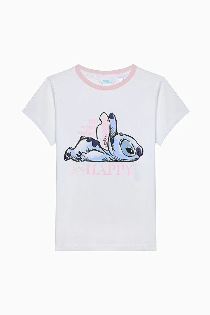 Penti Girls Stitch Optic White Pj Set