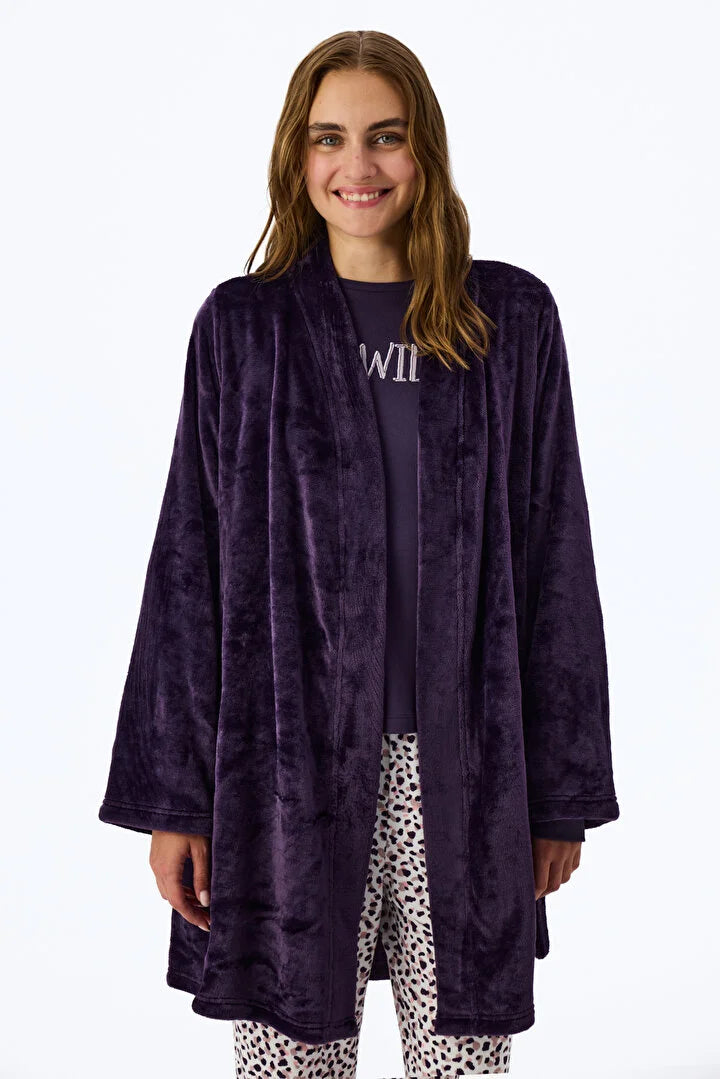 Penti Dark Purple Midnight Mood Long Sleeved Robe