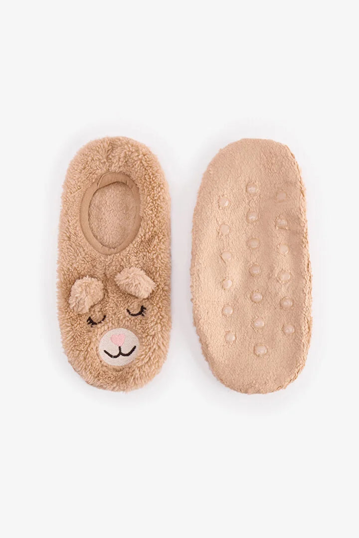 Penti Beige Happy Bear Slipper Socks