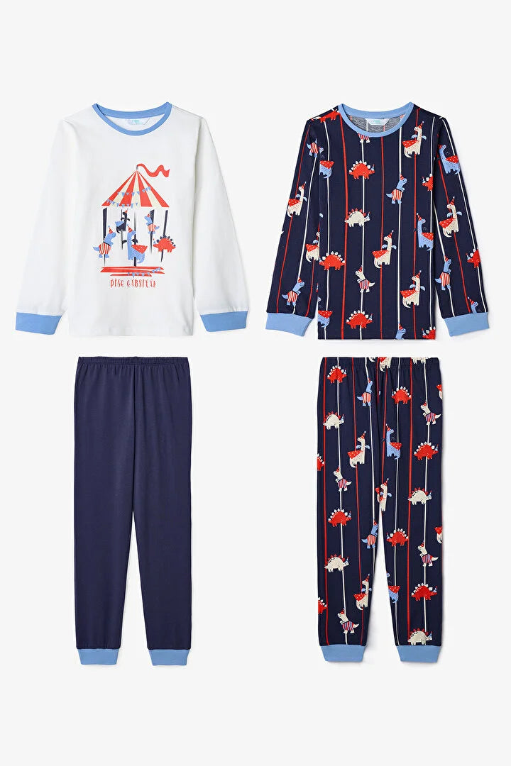 Penti Boys Carousel Patterned Dino Carnaval 2-Piece Pajama Set