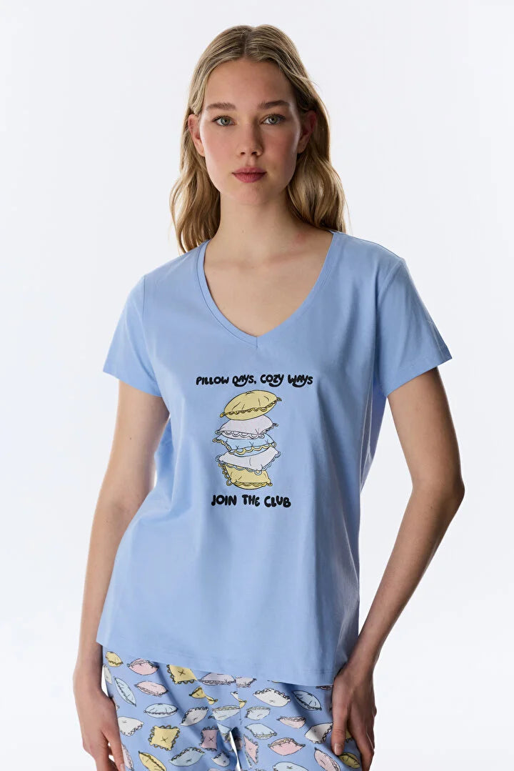 Penti Blue Pants Pajama Set