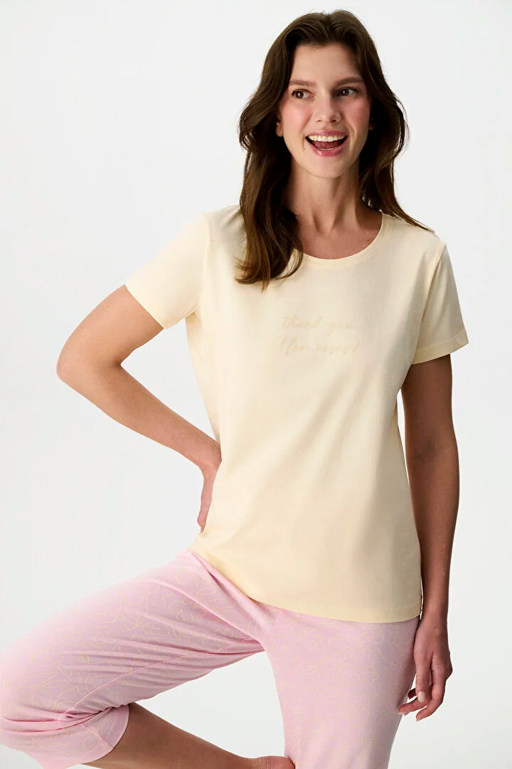 Penti Pink Roses Capri Pajama Set