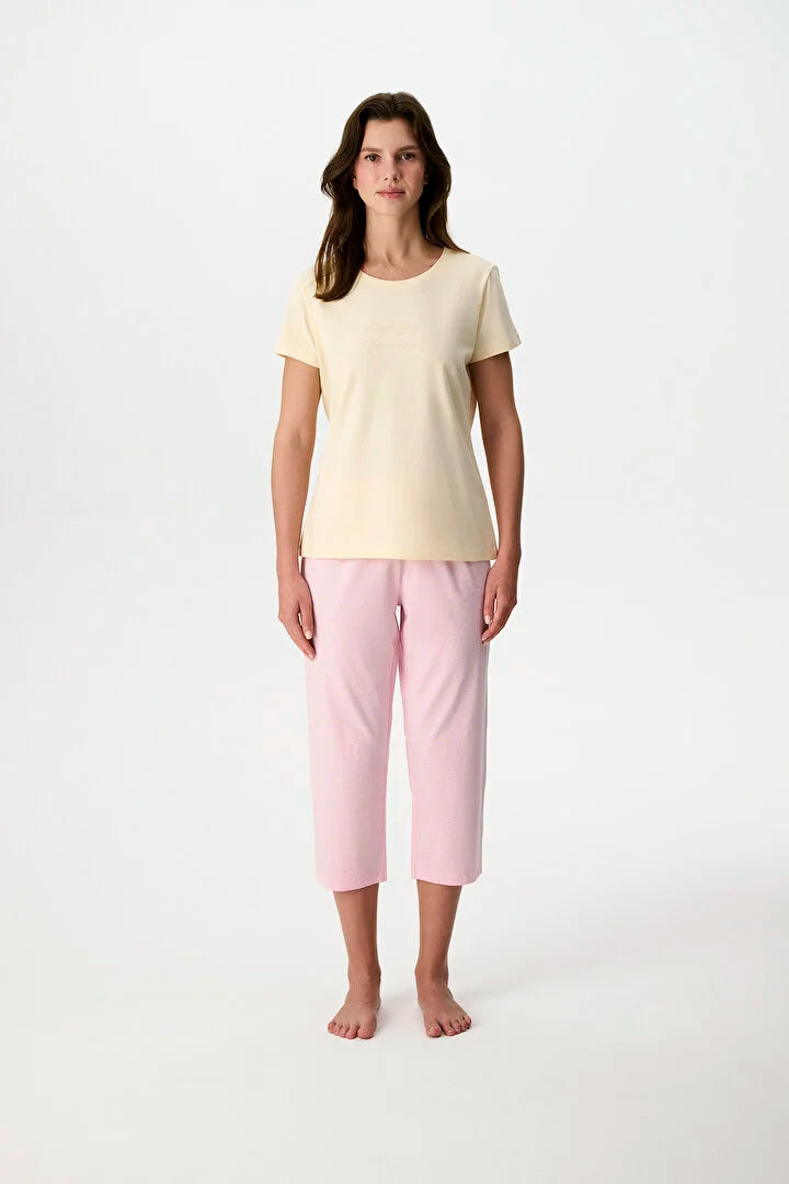 Penti Pink Roses Capri Pajama Set